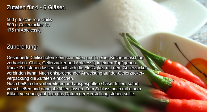 Internetseite von Birgit&amp;Christian Geyer Rezepte / Chili Gelee